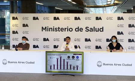 El ministro de Salud porteño, Fernán Quirós, pidió que las reuniones entre no convivientes sean en espacios privados o públicos abiertos, y que todos usen tapabocas y mantengan la distancia. El ministro de Salud porteño, Fernán Quirós, pidió que las reuniones entre no convivientes sean en espacios privados o públicos abiertos, y que todos usen tapabocas y mantengan la distancia.