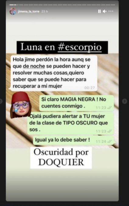 Jimena La Torre se enfureció al verlo