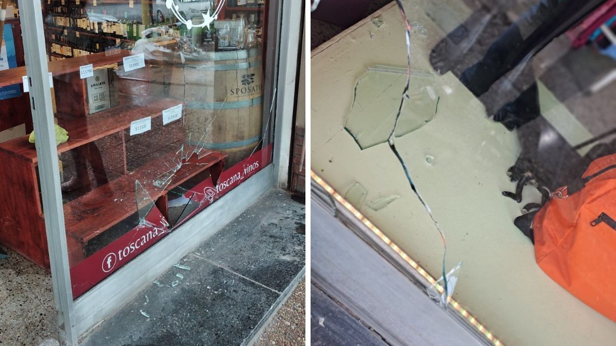 Los ladrones ingresaron a robar rompiendo las vidrieras de ambos locales de la Avenida López y Planes. Los ladrones ingresaron a robar rompiendo las vidrieras de ambos locales de la Avenida López y Planes.