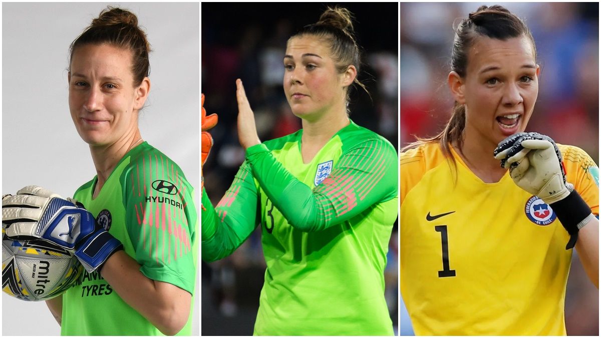 De izquierda a derecha: Ann-Katrin Berger, Mary Earps y Christiane Endler