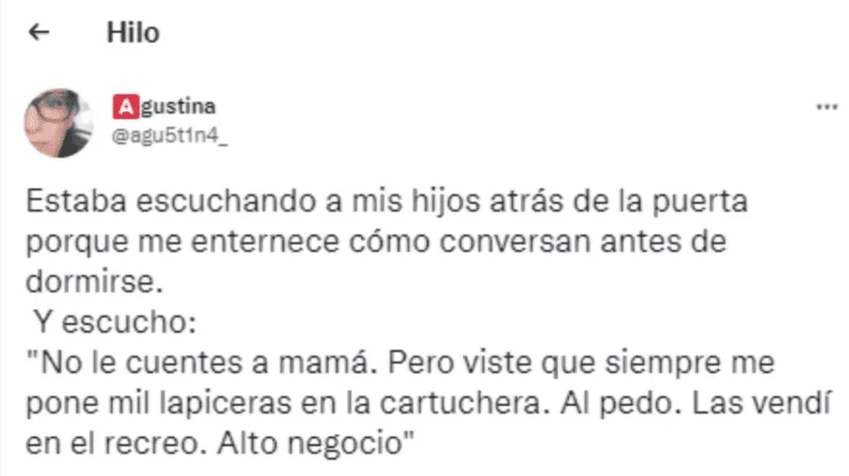 "No le cuentes a mamá". 