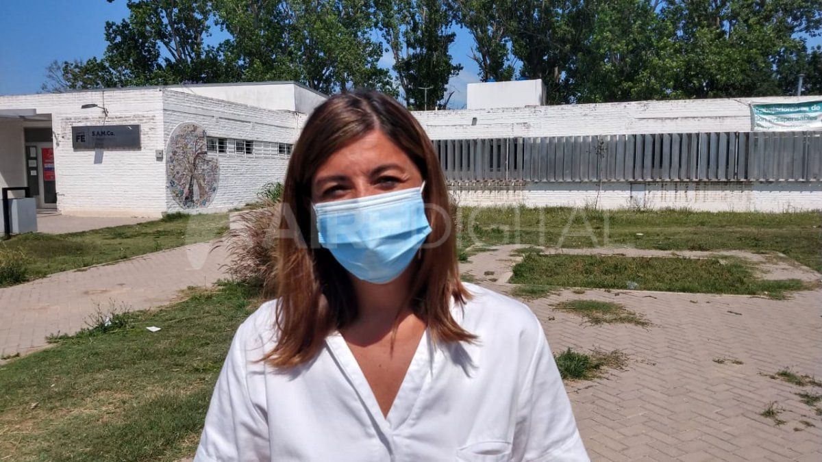 La trabajadora de la salud que leyó las palabras de la ex directora del Samco de Santo Tomé. 