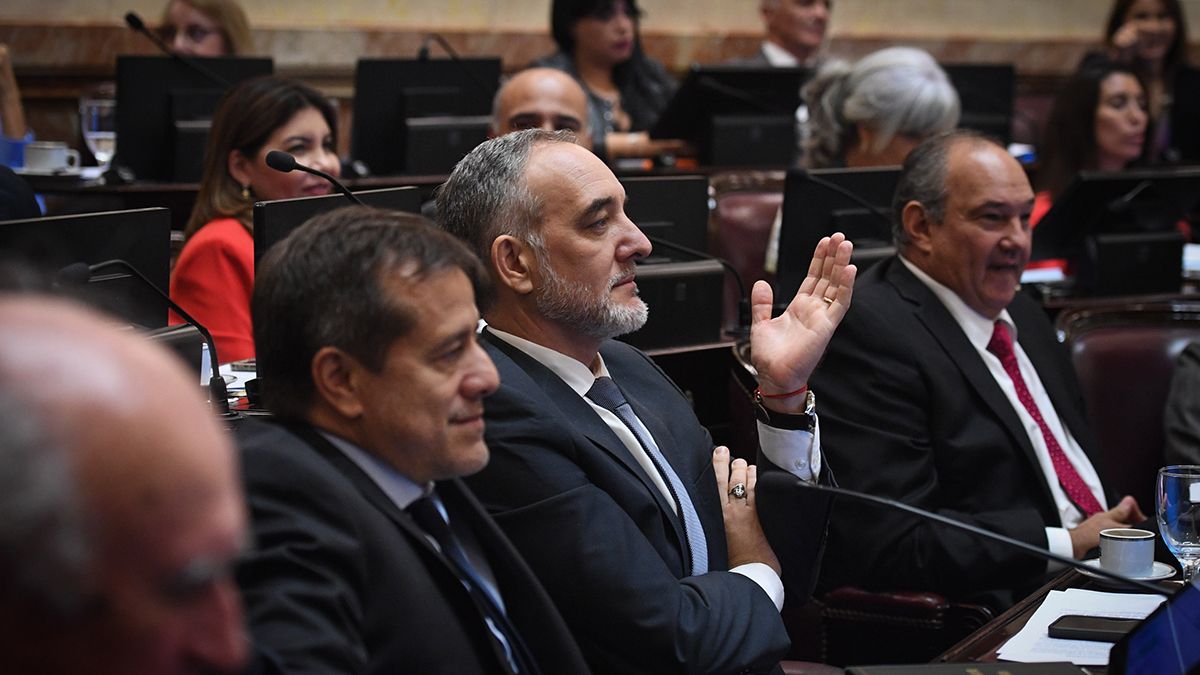 El recinto fue ámbito de debates antagónicos, casi idéntico a lo ocurrido en la Cámara de Diputados durante el tratamiento de la ley de Bases. El recinto fue ámbito de debates antagónicos, casi idéntico a lo ocurrido en la Cámara de Diputados durante el tratamiento de la ley de Bases.