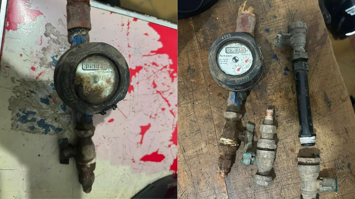 El hombre acusado del robo tenía cuatro medidores de agua en su poder.
