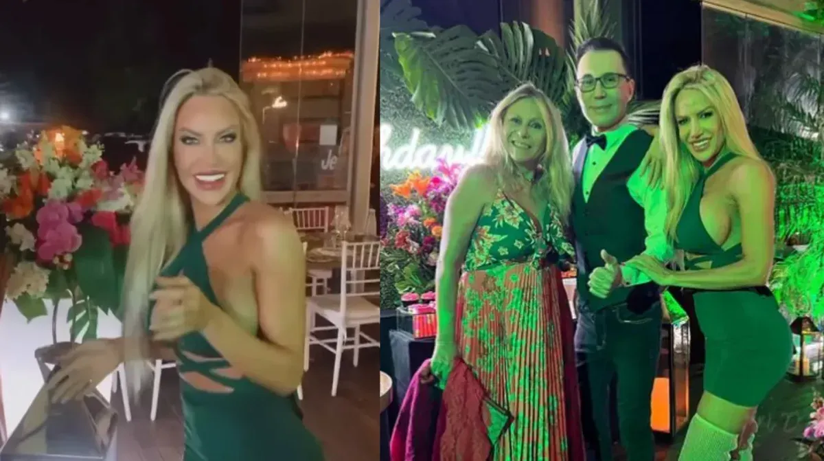 Luciana Salazar celebró su cumpleaños en un restaurante.