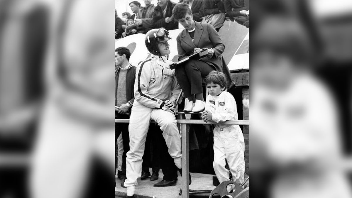 Graham Hill, su esposa Bette, y su hijo Damon.