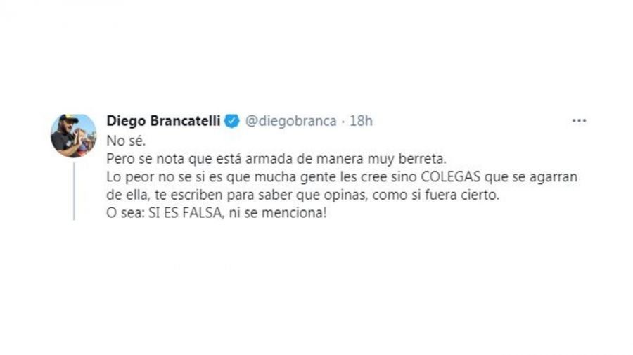 El tuit de Diego Bancáteles por la lista falsa de vacunados VIP 