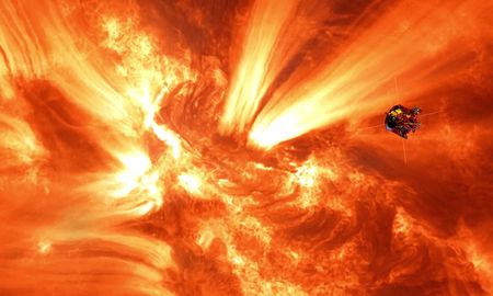 Impresión artística de la sonda solar Parker de la NASA en su aproximación más cercana al Sol, récord histórico. Impresión artística de la sonda solar Parker de la NASA en su aproximación más cercana al Sol, récord histórico.