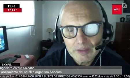 Álvaro Soldano, el subgerente de Aplicaciones y Productos de Observación de la Tierra de la CONAE (Comisión Nacional de Actividades Espaciales), con Aire de Santa Fe. Álvaro Soldano, el subgerente de Aplicaciones y Productos de Observación de la Tierra de la CONAE (Comisión Nacional de Actividades Espaciales), con Aire de Santa Fe.