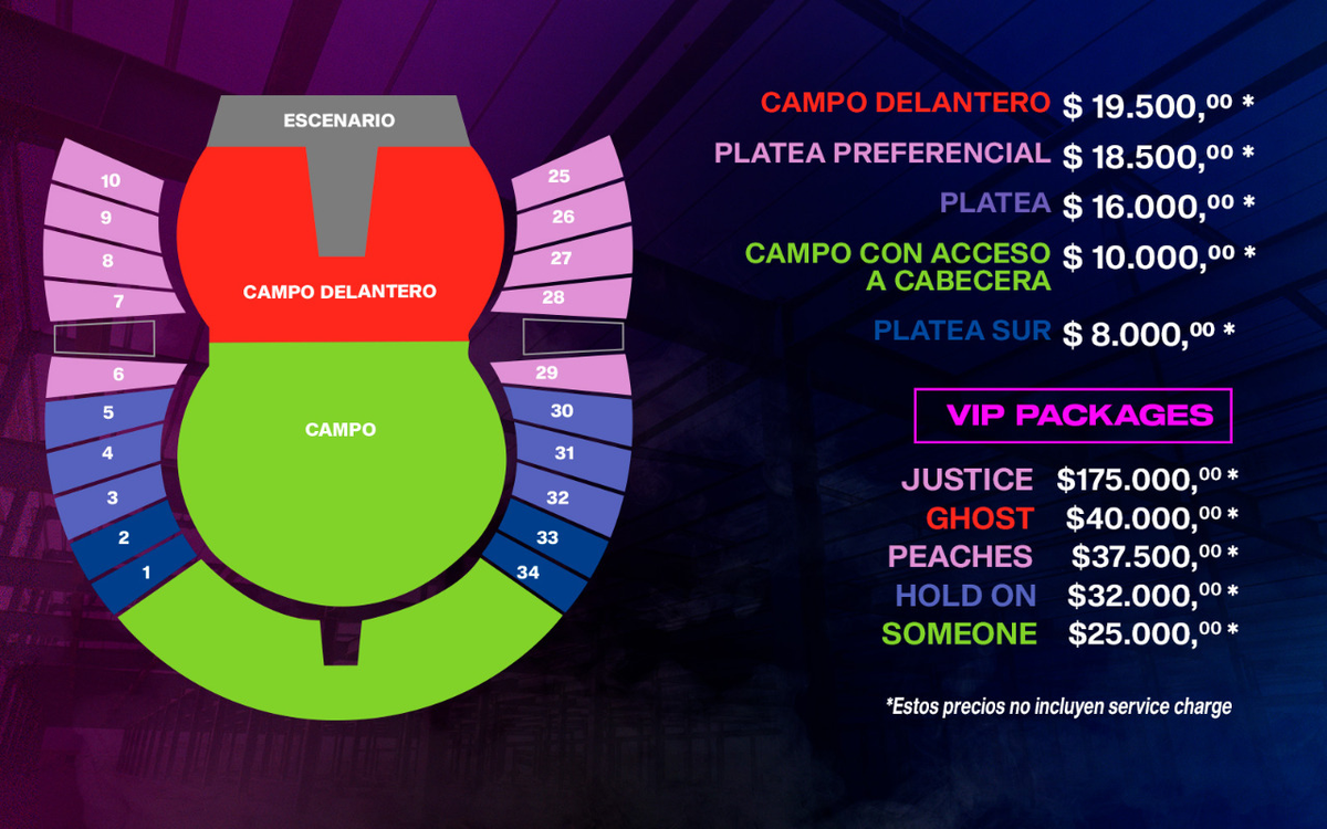 Cu&aacute;nto est&aacute;n las entradas para ver a Justin Bieber en la Argentina.