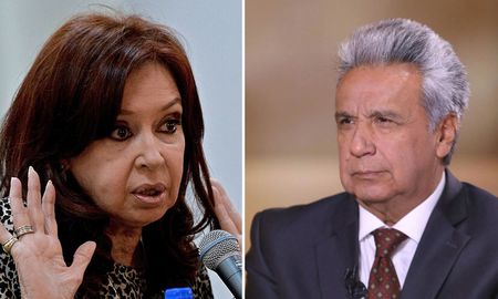 Cristina Kirchner se metió en la política interna de Ecuador al apoyar públicamente al candidato del exmandatario Rafael Correa e insinuar que en ese país que actualmente gobierna Lenín Moreno no hay democracia. Cristina Kirchner se metió en la política interna de Ecuador al apoyar públicamente al candidato del exmandatario Rafael Correa e insinuar que en ese país que actualmente gobierna Lenín Moreno no hay democracia.