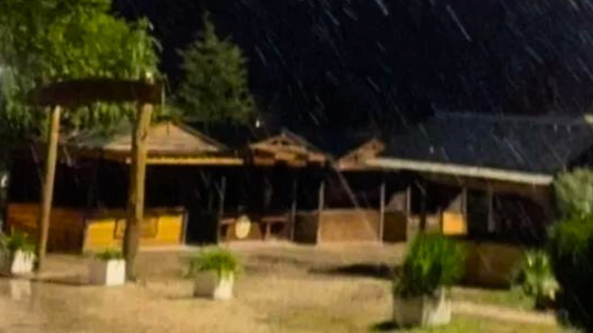 La nieve se hizo presente en algunas zonas de la provincia de Buenos Aires.