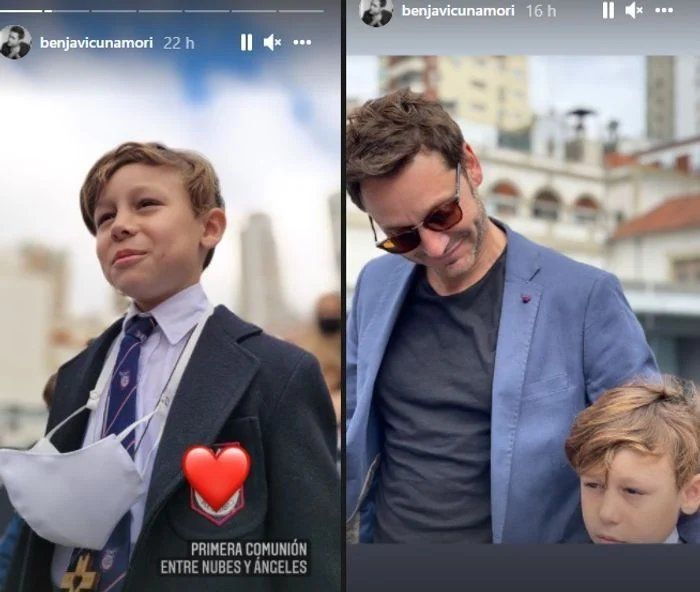 La felicidad de Vicuña por la comunión de su hijo.