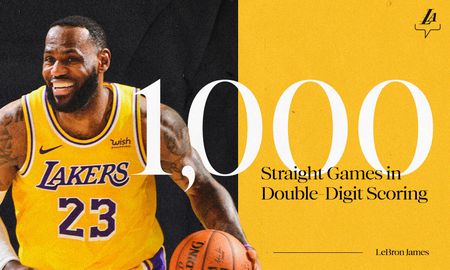 LeBron James alcanzó la marca de 1.000 partidos con, al menos, diez puntos anotados. LeBron James alcanzó la marca de 1.000 partidos con, al menos, diez puntos anotados.