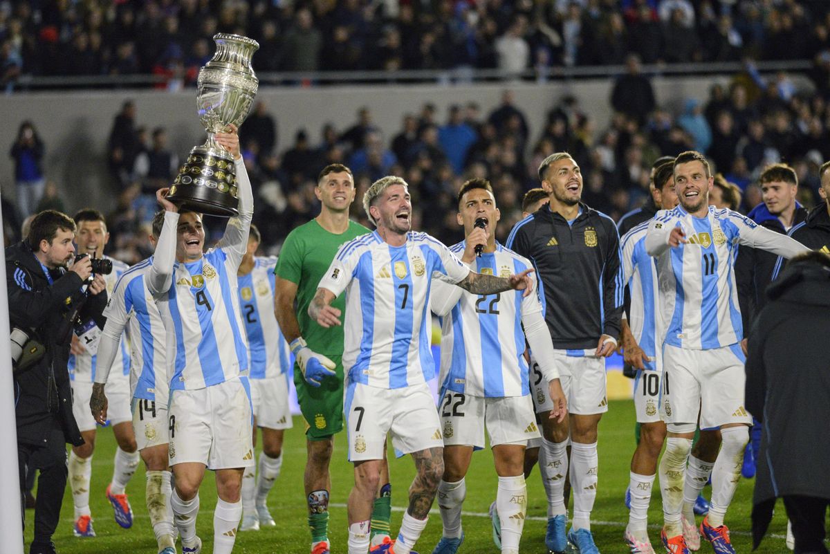 El festejo de la Selección Argentina con la Copa América. El festejo de la Selección Argentina con la Copa América.