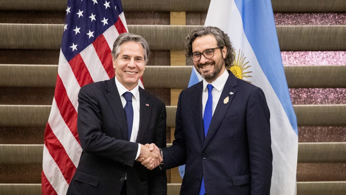 Santiago Cafiero y Antony Blinken. 