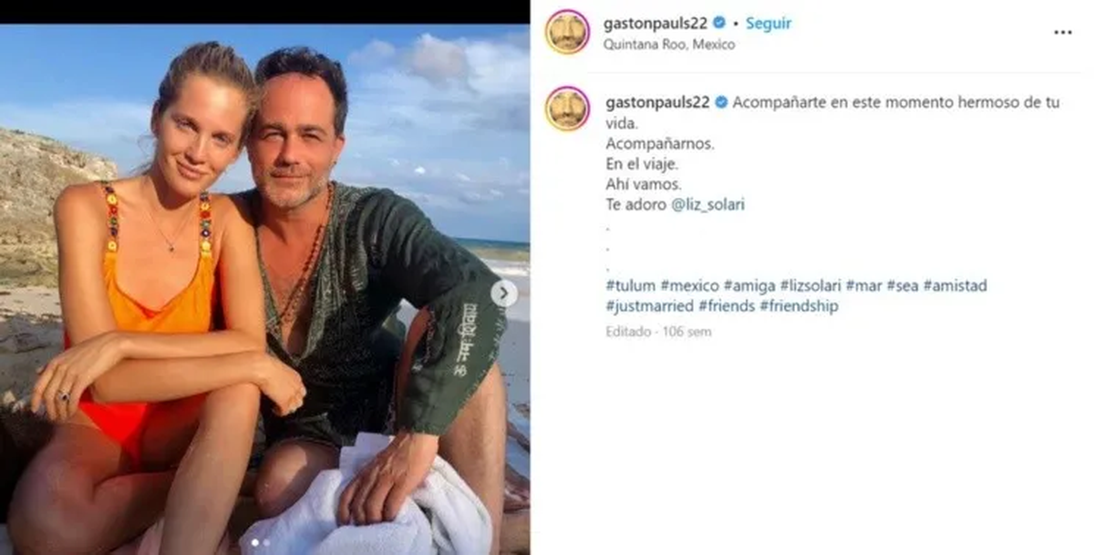 A Liz Solari le tocó vivir una situación muy trágica a nivel familiar, perdió un hermano y en todo ese proceso, Gastón Pauls la acompañó mucho.