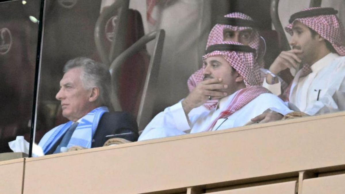 Macri estuvo en el Estadio Lusail junto a jeques árabes.&nbsp;