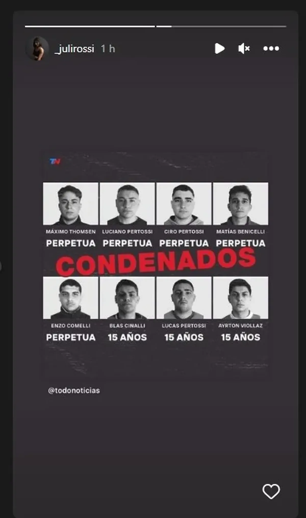 Julieta Rossi, quien es la novia de Fernando Báez Sosa, tuvo una fuerte reacción al conocer la condena.