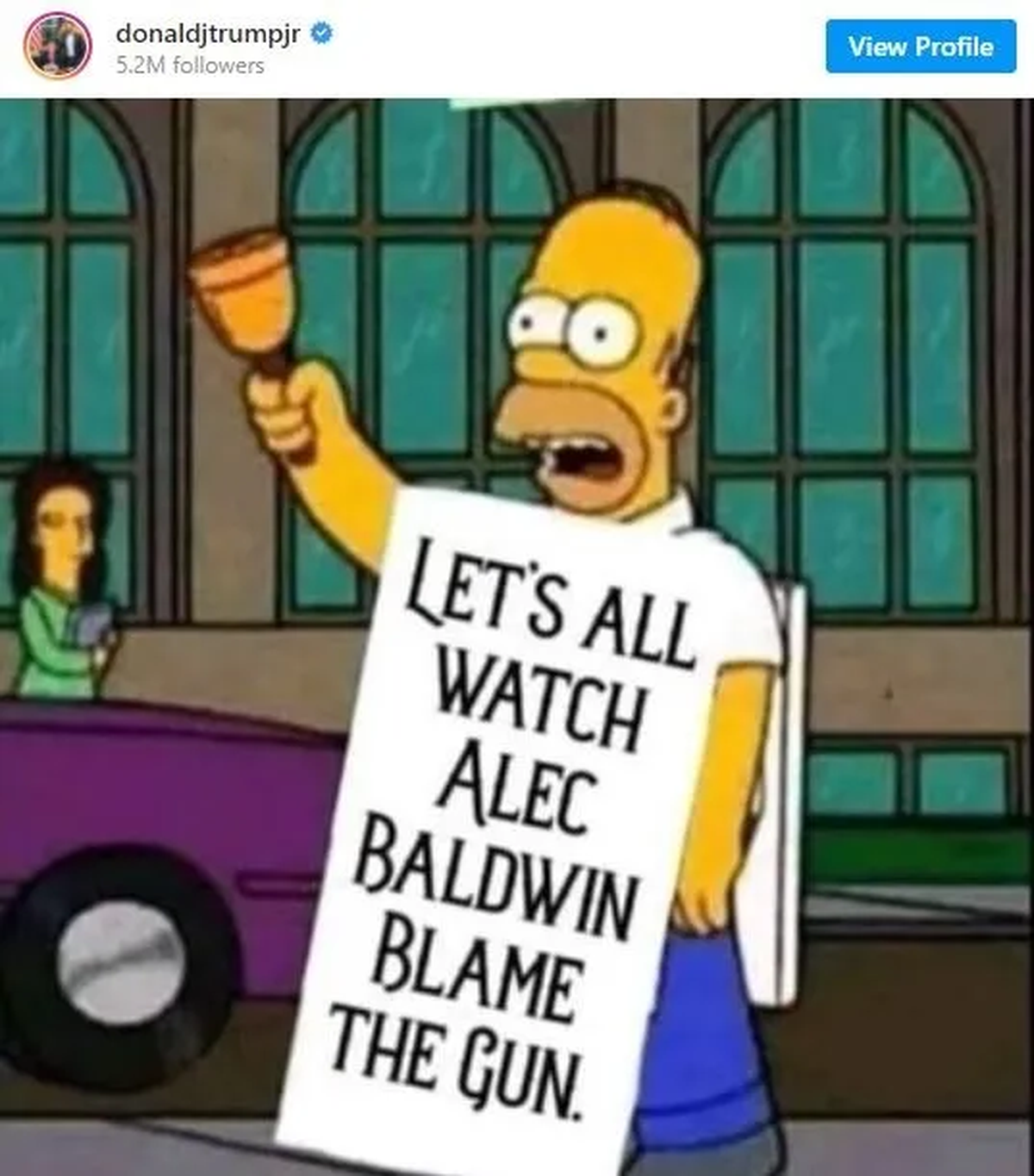 Donald Trump us&oacute; a Homero Simpson para la parodia ( Instagram).