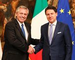 Alberto Fernández y Giuseppe Conte en Italia. Alberto Fernández y Giuseppe Conte en Italia.
