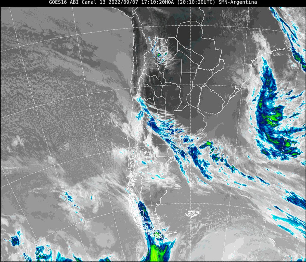 En la imagen satelital se observa que el cielo continúa prácticamente despejado en toda nuestra provincia.