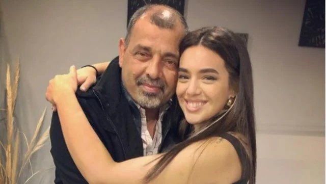 Ángela Leiva y su papá.