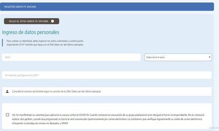 De manera sencilla se puede acceder a Santa Fe Vacuna, para corroborar la inscripción en el registro para recibir la vacuna contra el coronavirus. De manera sencilla se puede acceder a Santa Fe Vacuna, para corroborar la inscripción en el registro para recibir la vacuna contra el coronavirus.
