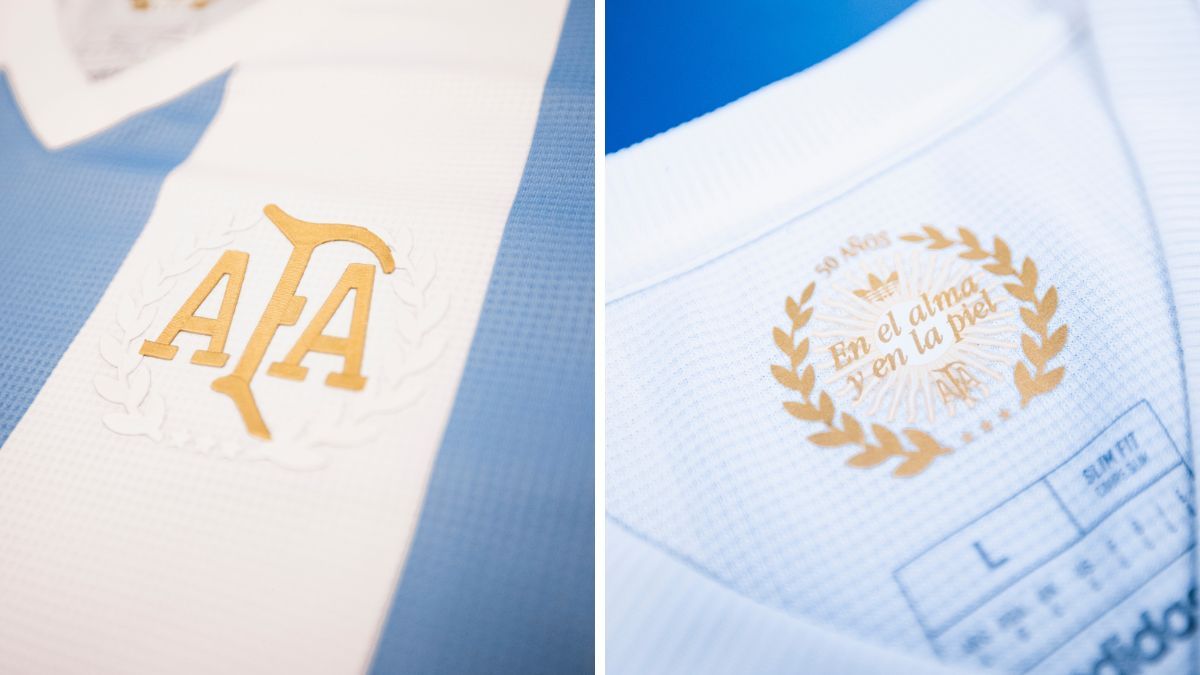 Los detalles de la camiseta de la Selección Argentina. Los detalles de la camiseta de la Selección Argentina.