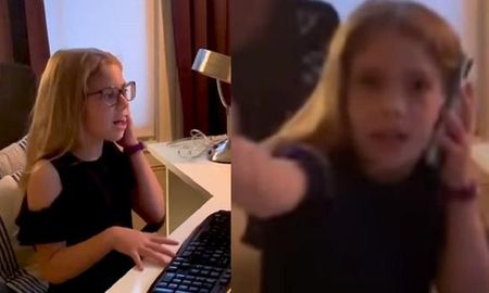 Video viral: una nena imita a su mamá en pleno teletrabajo. Video viral: una nena imita a su mamá en pleno teletrabajo.