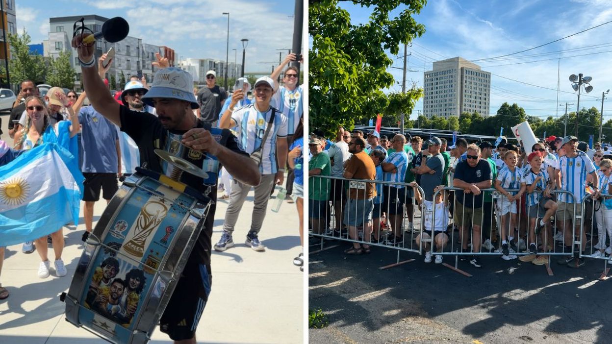 Los hinchas argentinos a la espera del debut de la Selección ante Argelina en Kansas City.
