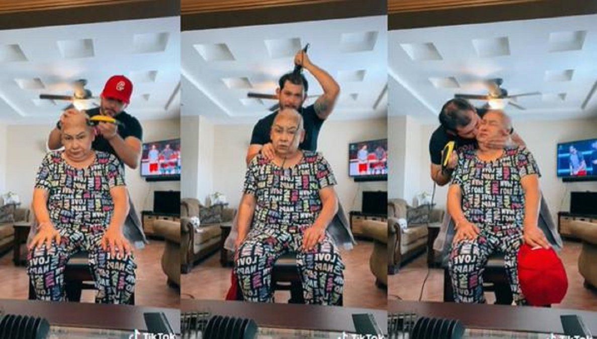 Hijo se rapó la cabeza junto a su mamá para apoyarla en su lucha contra el cáncer.