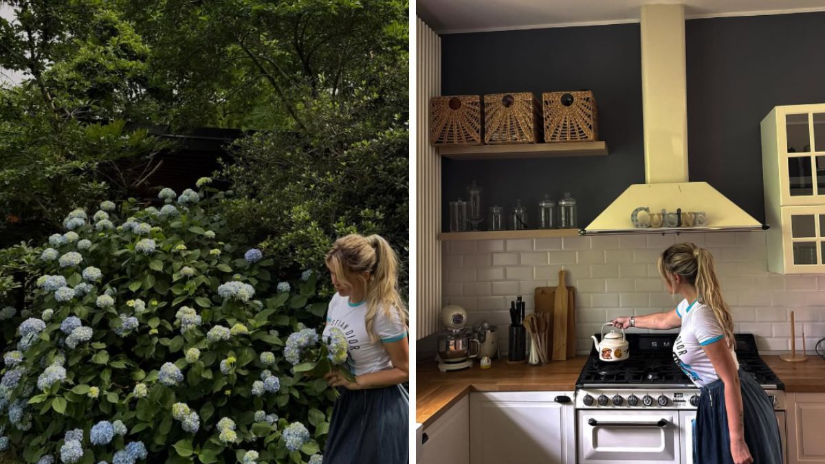 Un jardín impresionante lleno de hortensias y una cocina luminosa con toques vintage, detalles que marcan la diferencia. Un jardín impresionante lleno de hortensias y una cocina luminosa con toques vintage, detalles que marcan la diferencia.
