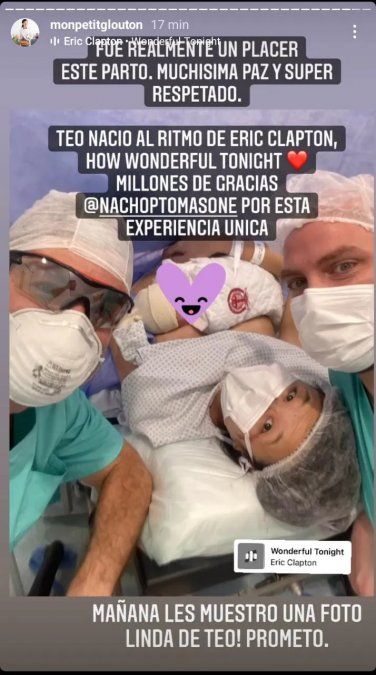 a felicidad de Karina Gao tras dar a luz a su tercer hijo.