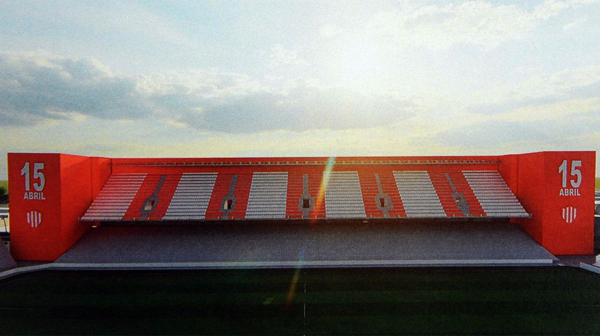 La maqueta de la platea de la tribuna Pujato Alta
