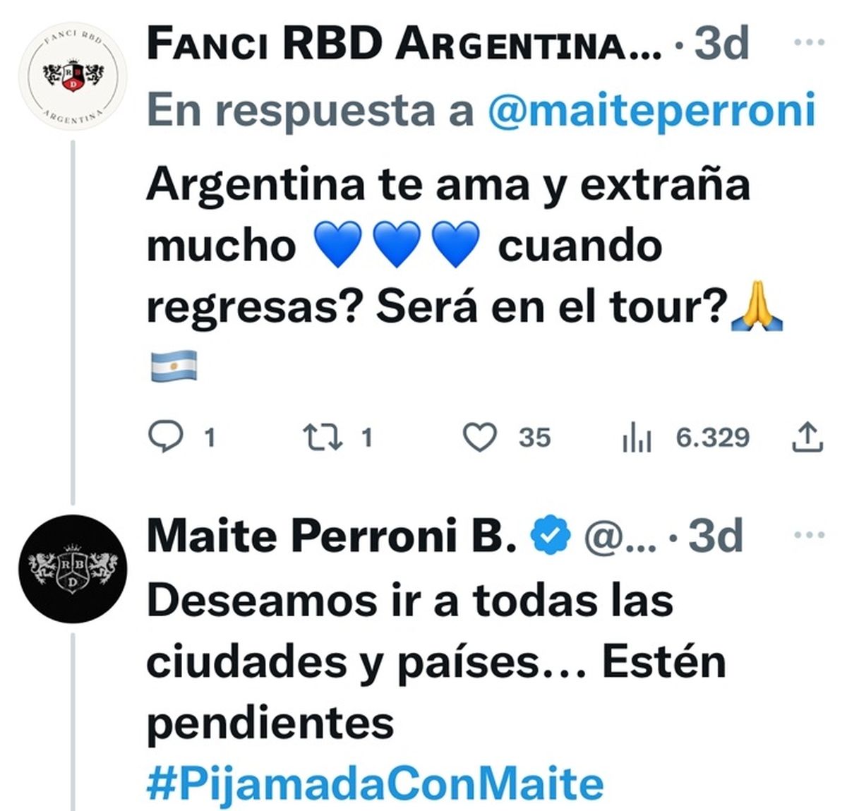 Maite Perroni dejó entrever que sumarán más fechas, tras el escándalo en Twitter.