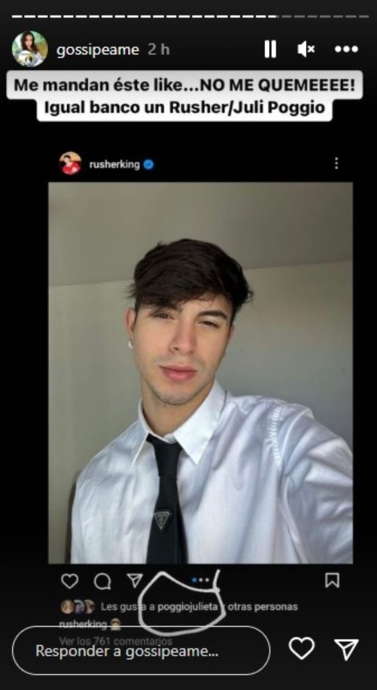 El sospechoso "like" de Julieta Poggio a Rusherking. El sospechoso "like" de Julieta Poggio a Rusherking.