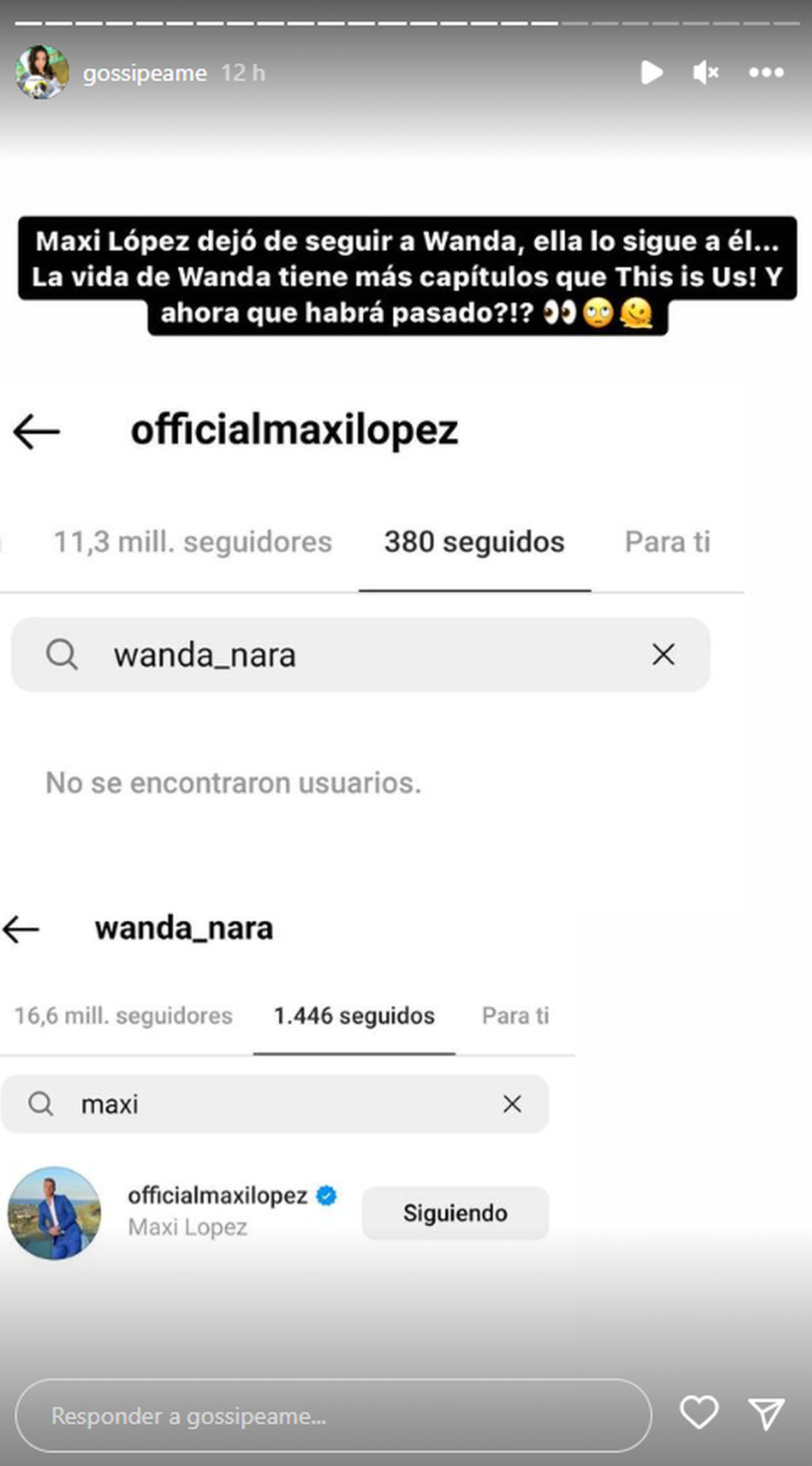 Maxi López dejó de seguir a Wanda Nara. Maxi López dejó de seguir a Wanda Nara.