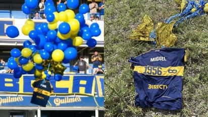 De Argentina a Uruguay: apareció la camiseta que Boca mandó al cielo en homenaje a Miguel Ángel Russo