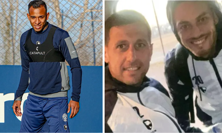 La foto de dos ex Colón con Sebastián Villa que armó revuelo en las redes sociales. La foto de dos ex Colón con Sebastián Villa que armó revuelo en las redes sociales.