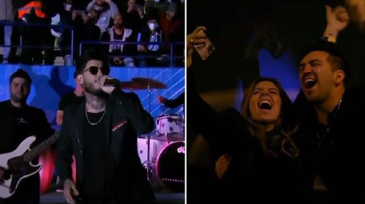 Ulises Bueno cantó La Mano de Dios en la copa Maradona