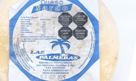 Seguridad alimentaria: la Assal prohibió el queso sardo Las Palmeras. Seguridad alimentaria: la Assal prohibió el queso sardo Las Palmeras.