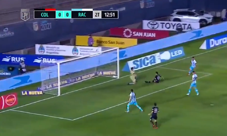 El gol de Colón ante Racing en la final de la Copa de la Liga. El gol de Colón ante Racing en la final de la Copa de la Liga.