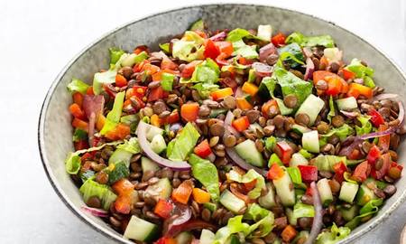 Ensalada de lentejas rápida y saludable. Ensalada de lentejas rápida y saludable.
