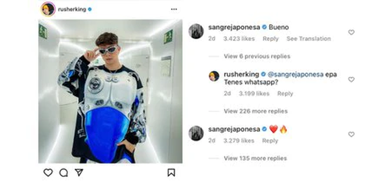 Los piropos de la China Suárez y Rusherking.