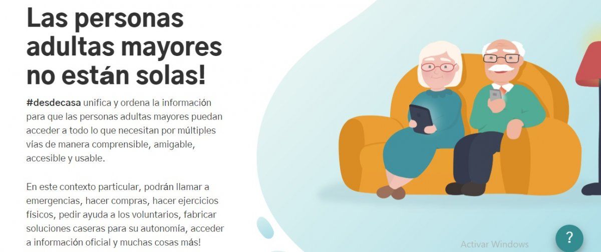 #DesdeCasa, la página web que tiene todo lo que necesita una persona mayor