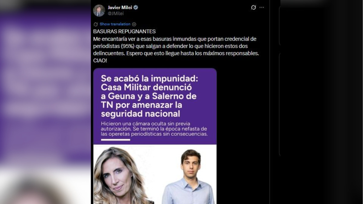 Javier Milei calificó como 