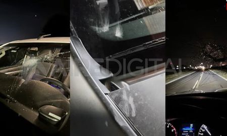 Así quedó el auto tras el ataque. Así quedó el auto tras el ataque.