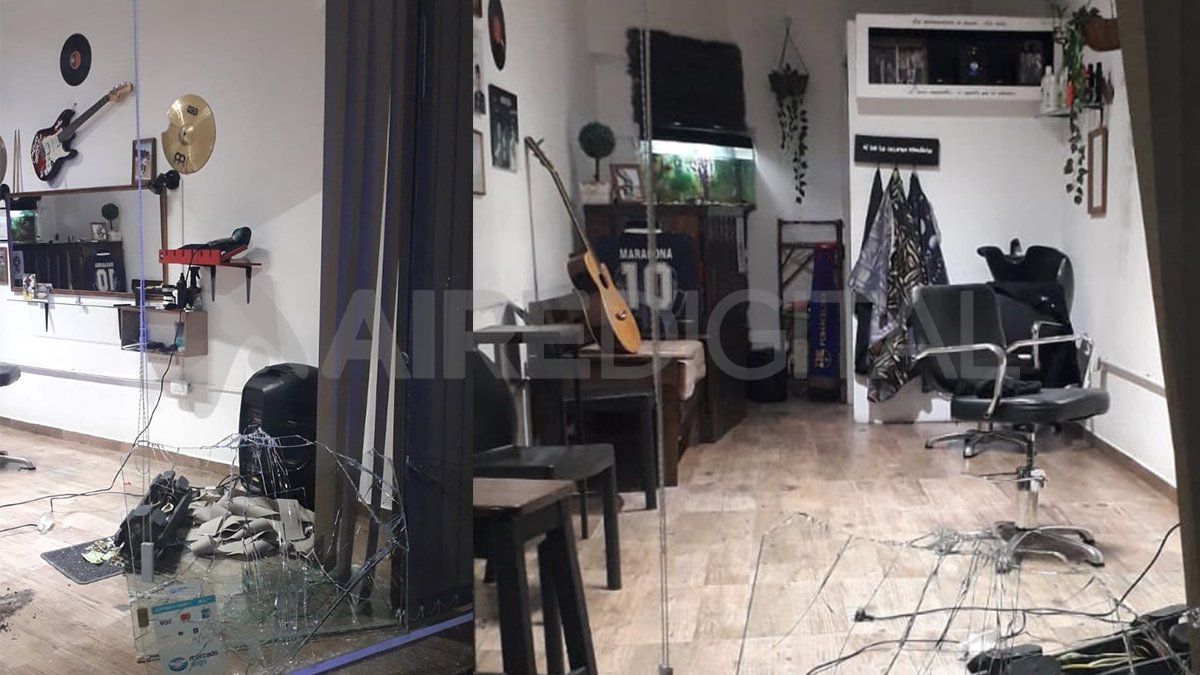 El ladrón rompió el vidrio y entró a robar a la peluquería. El dueño del negocio lo reconoció revisando las cámaras de seguridad y horas más tarde del robo la policía lo detuvo.