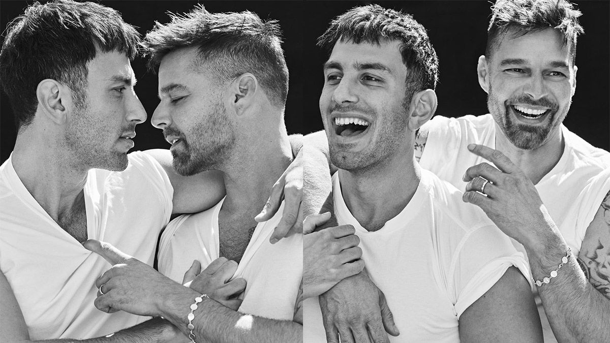 Ricky Martin junto a su esposo